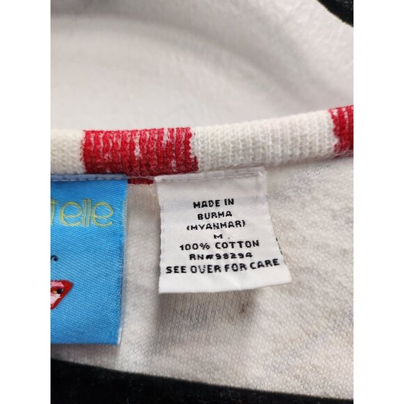 VTG 90s Sportelle Womens Wearable Art Cardigan Medium Heart Print Button Front - Picture 6 of 9